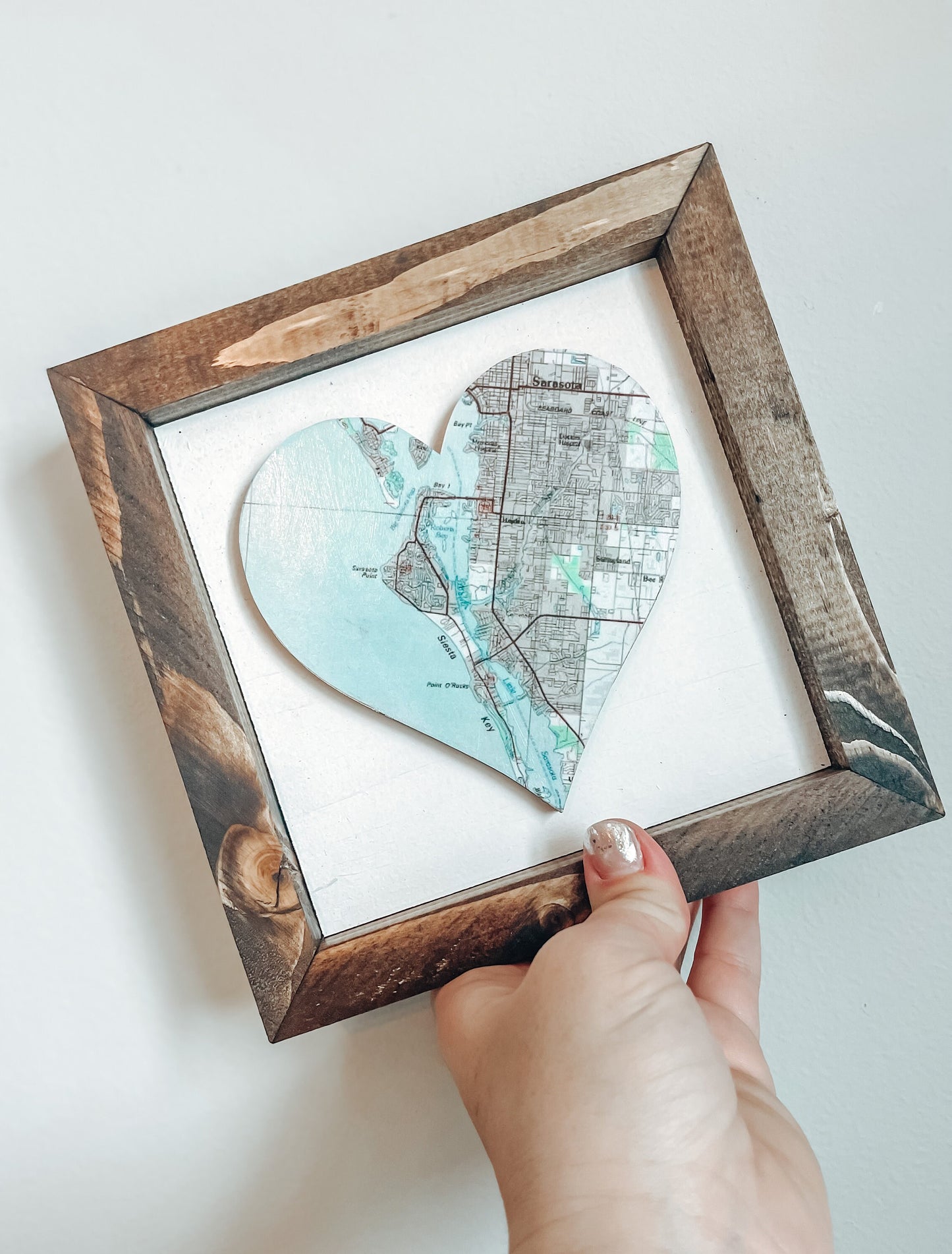 Framed Personalized Town Heart Maps