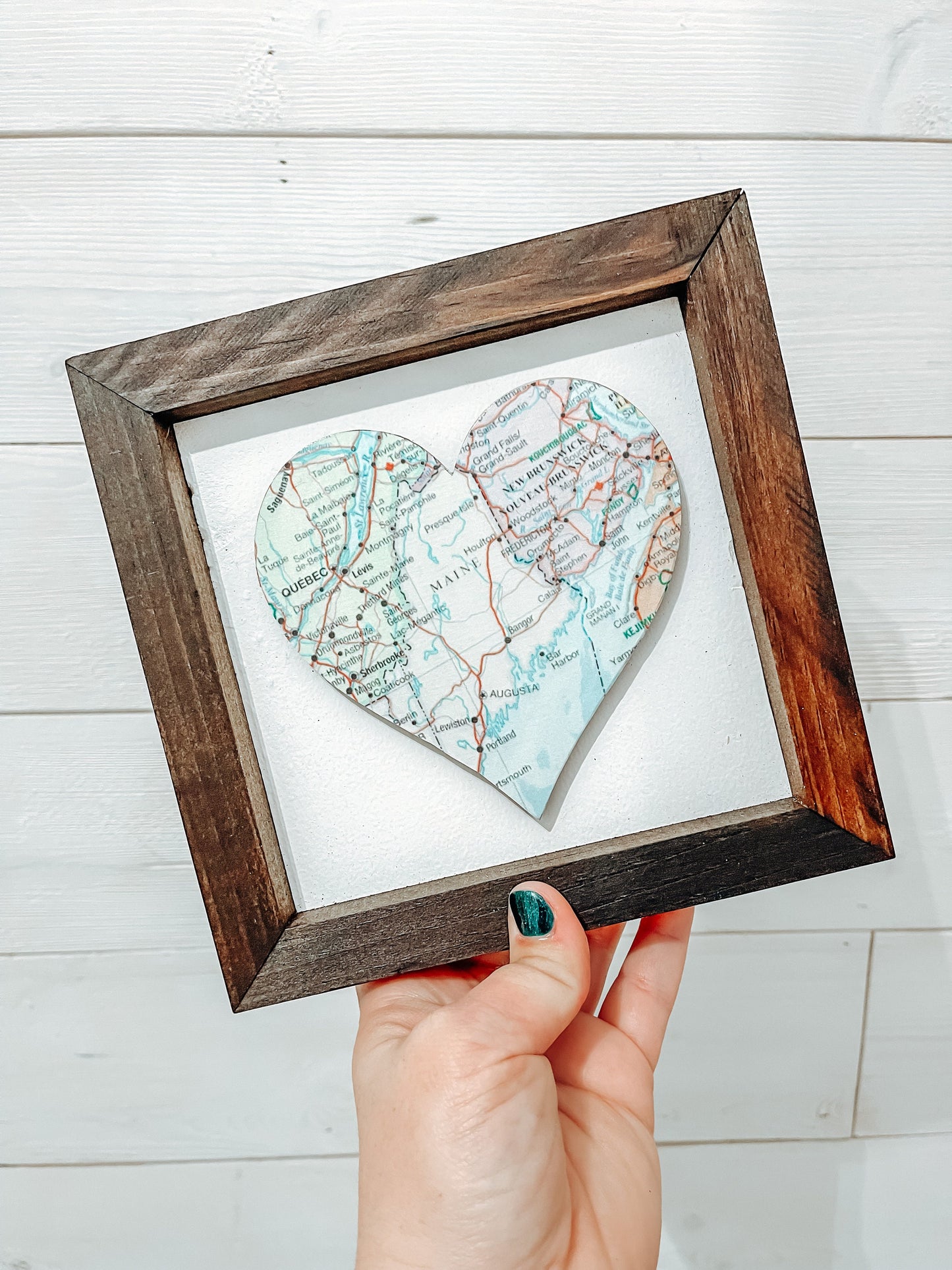 Cape Cod Massachusetts Framed Heart Map
