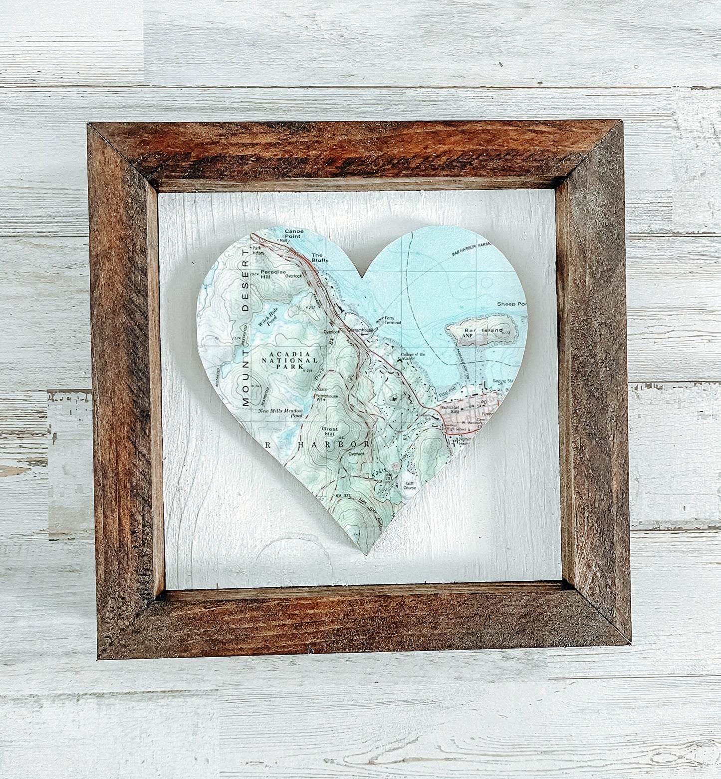 Framed Personalized Town Heart Maps