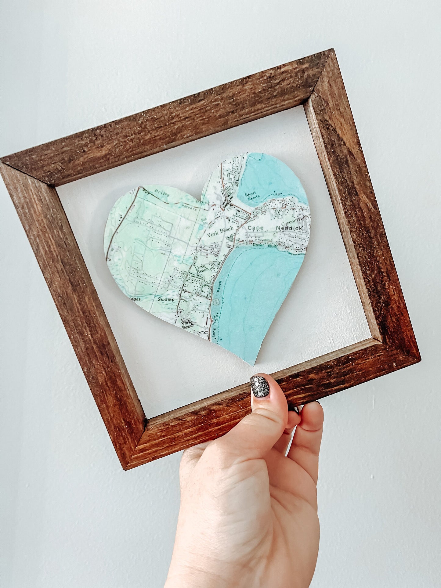 Cape Cod Massachusetts Framed Heart Map