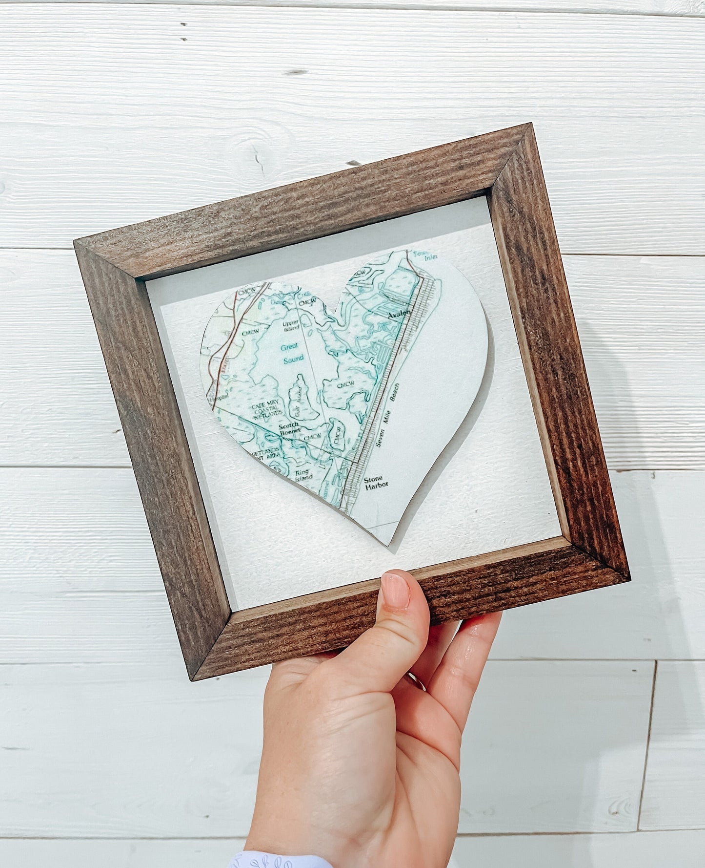 Cape Cod Massachusetts Framed Heart Map