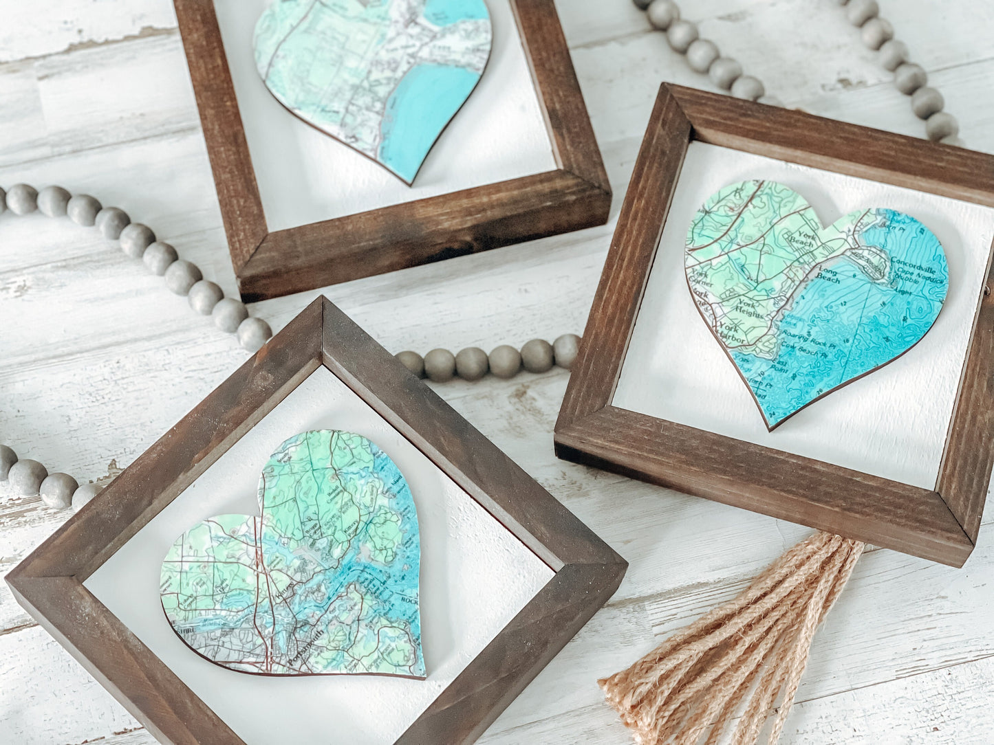 Cape Cod Massachusetts Framed Heart Map