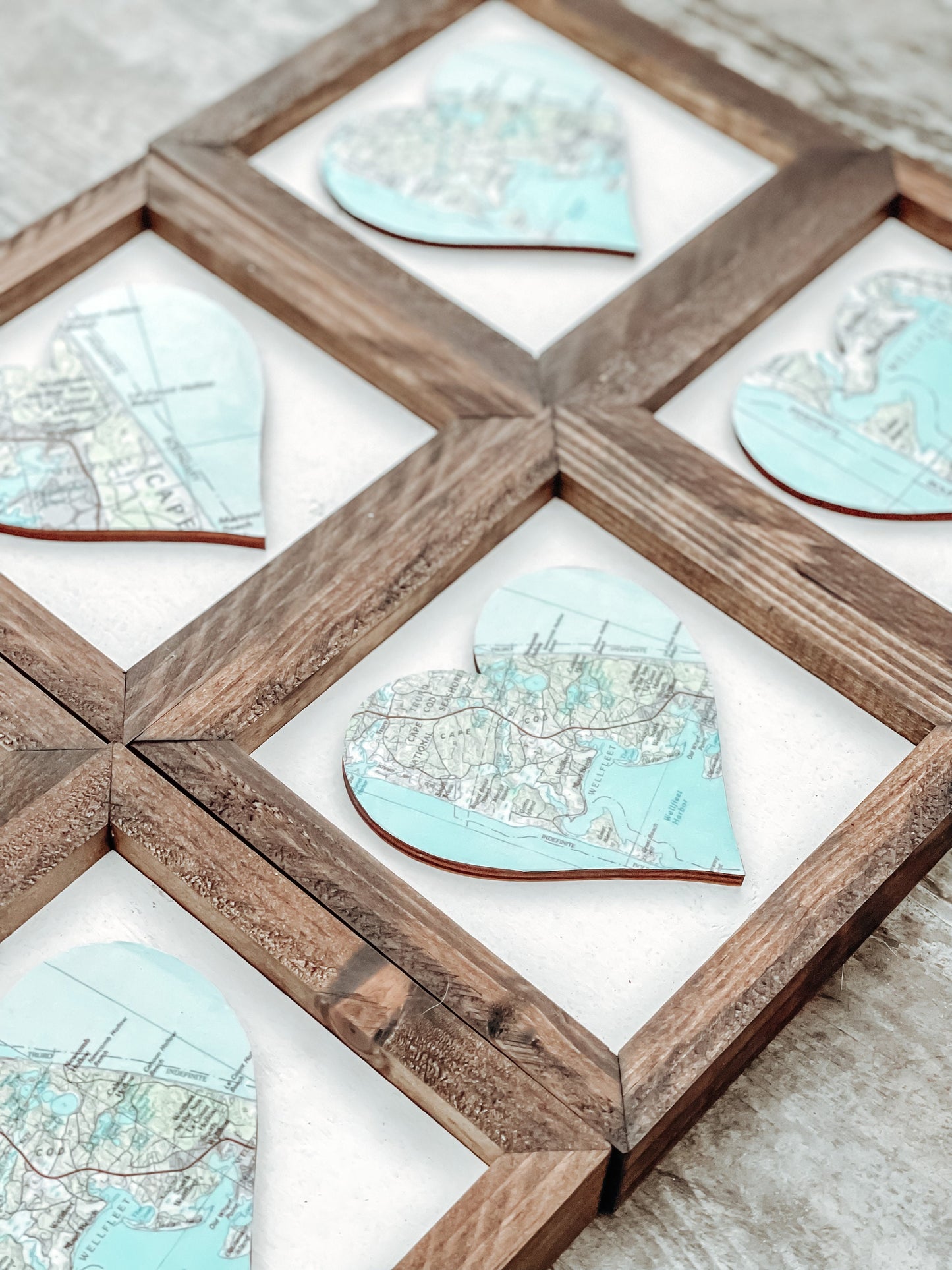 Cape Cod Massachusetts Framed Heart Map