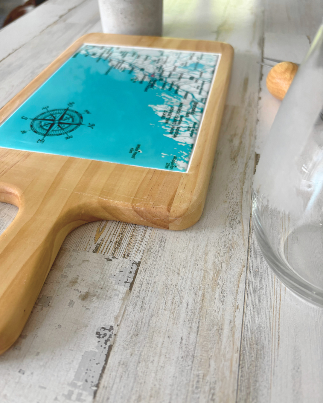 Personalized map charcuterie wine cheese board