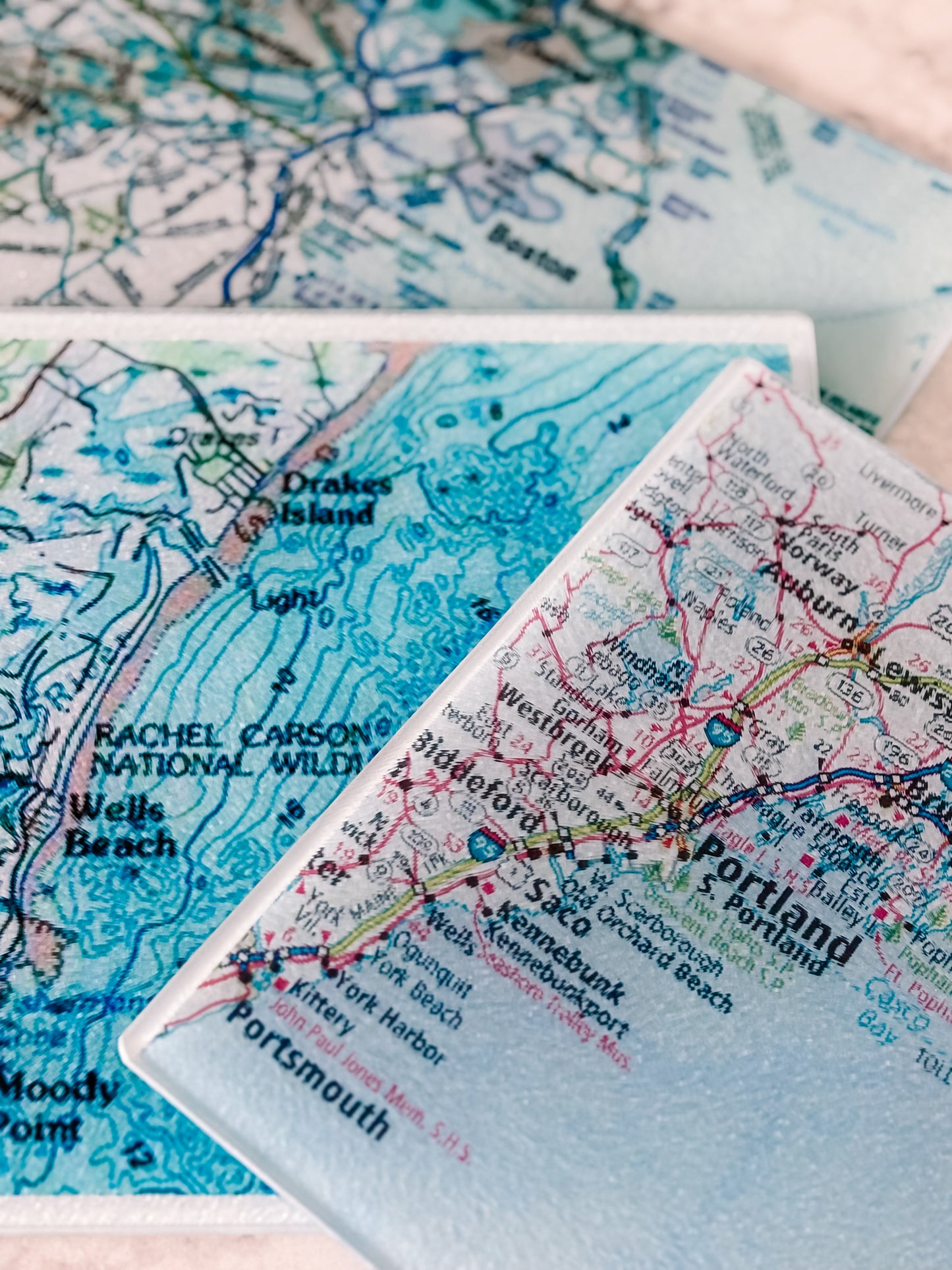 Personalized Glass Cutting Board with Custom Map